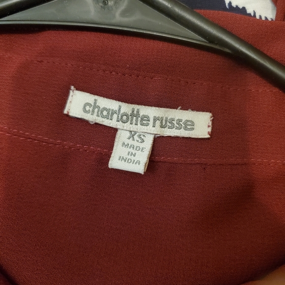 Charlotte Russe Long Tunic Button Up Top - Picture 5 of 7